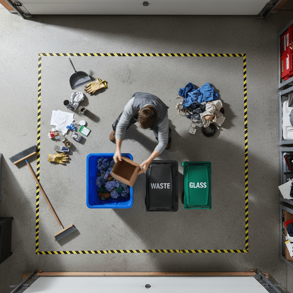Organized sorting and categorization of garage items